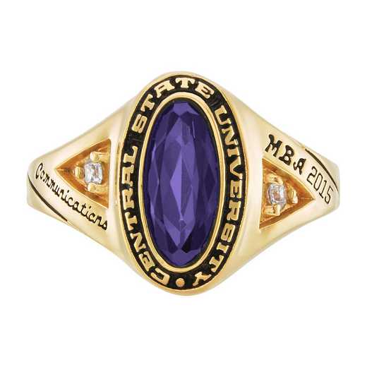 New York University Stern School of Business Women's Signature Ring with Cubic Zirconias